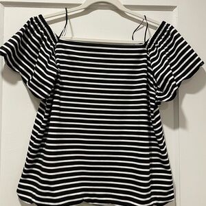 Banana Republic Black and White Striped Women's Top